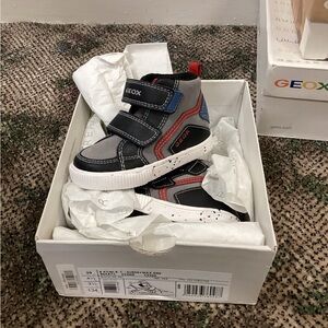 Geox Kids' Gray and Red High-Top Sneakers